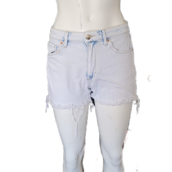 Tye dye hot pink fray denim jean shortsighted wash